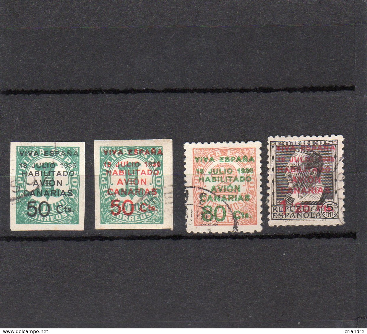 Espagne,années 1936-37 Surchargés PA  Série De 5 Valeurs N°116 ,119 Non Dentelés , N°120,N°118A Oblitérés N°121* - Used Stamps