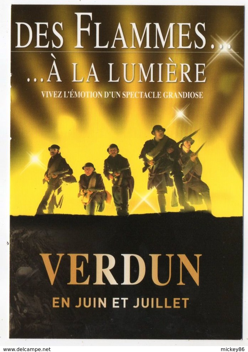 VERDUN  --2011 -- Carte Publicitaire--Spectacle " Des Flammes à La Lumière"--Carrières D'Houdainville...........à Saisir - Verdun