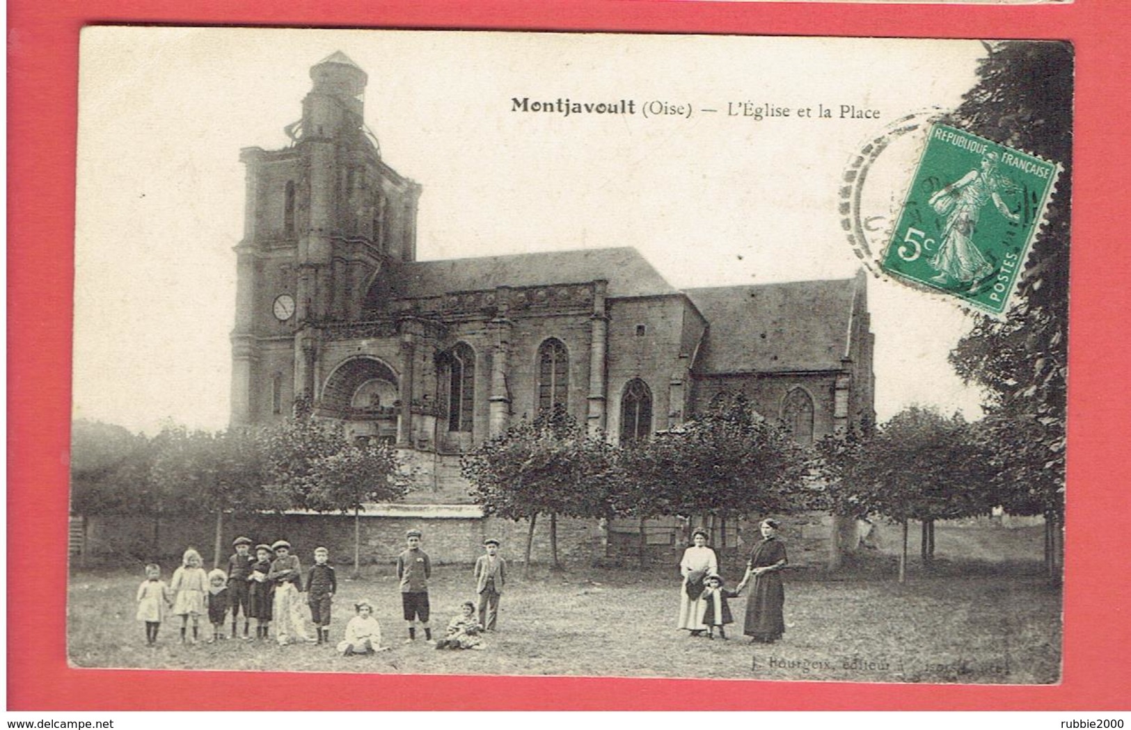 MONTJAVOULT 1913 EGLISE ET PLACE CARTE EN TRES BON ETAT - Montjavoult