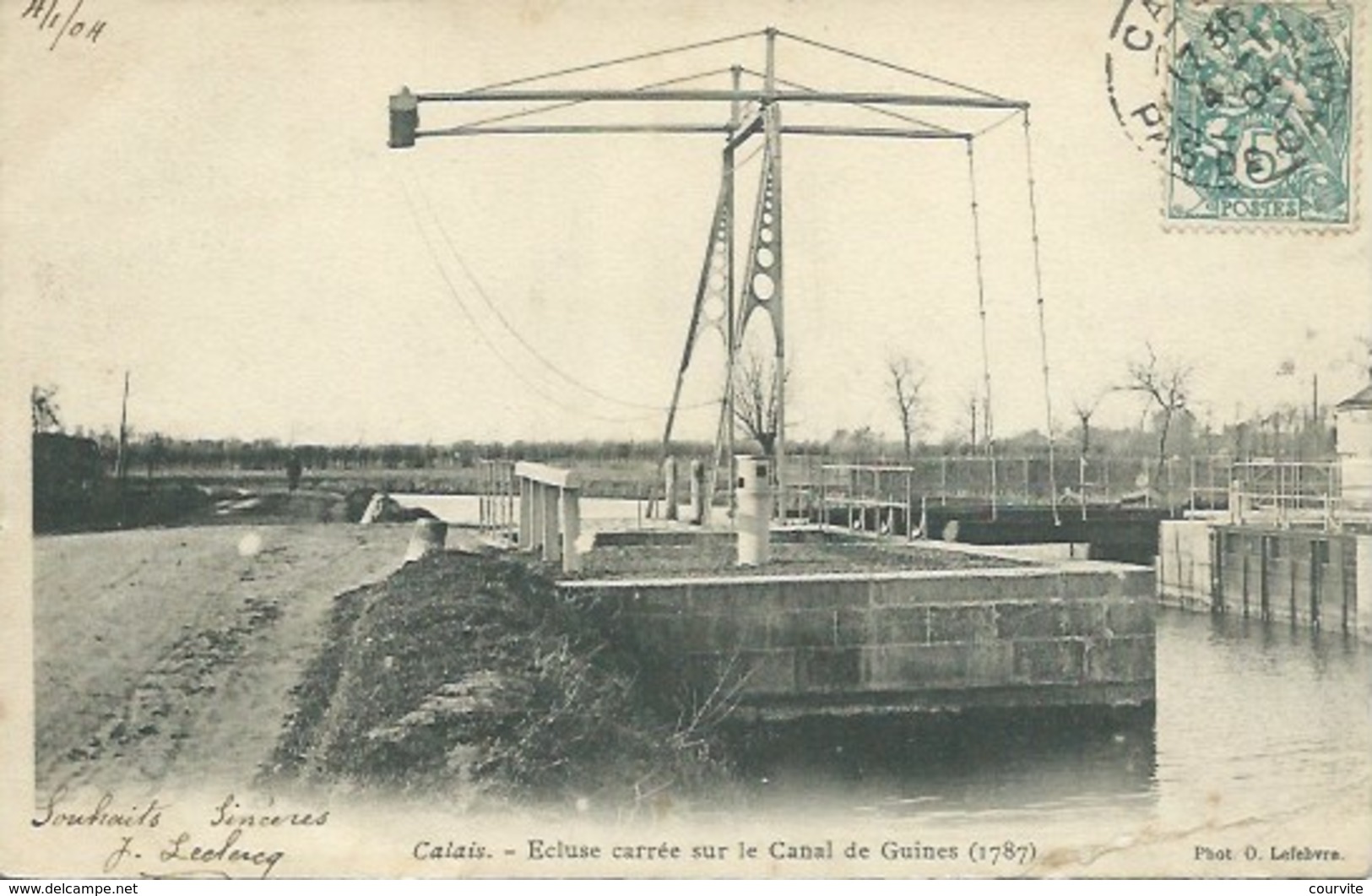 Calais - Ecluse Carrée Sur Le Canal De Guines ( Carte Précurseur ) - Calais