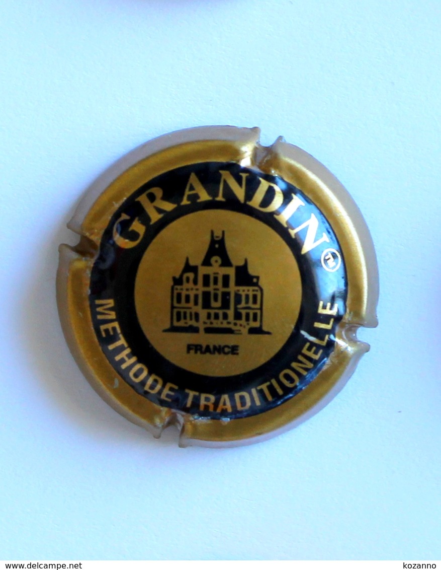 RARE PLAQUE MUSELET, CAPSULE MOUSSEUX, CHAMPAGNE, VAL DE LOIRE - GRANDIN  METHODE TRADITIONELLE : OR ET NOIRE - Mousseux