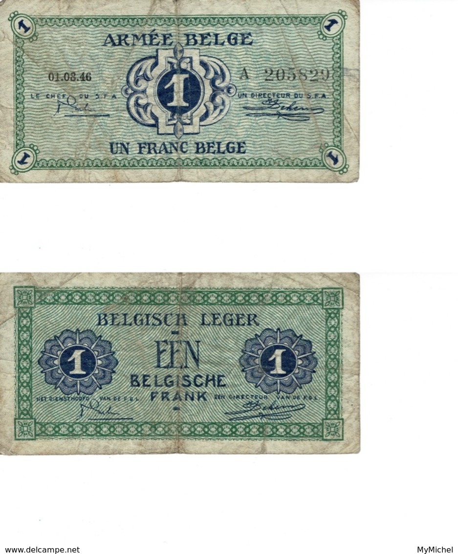 1 Franc Belge Armée Belge 1946 - Other & Unclassified