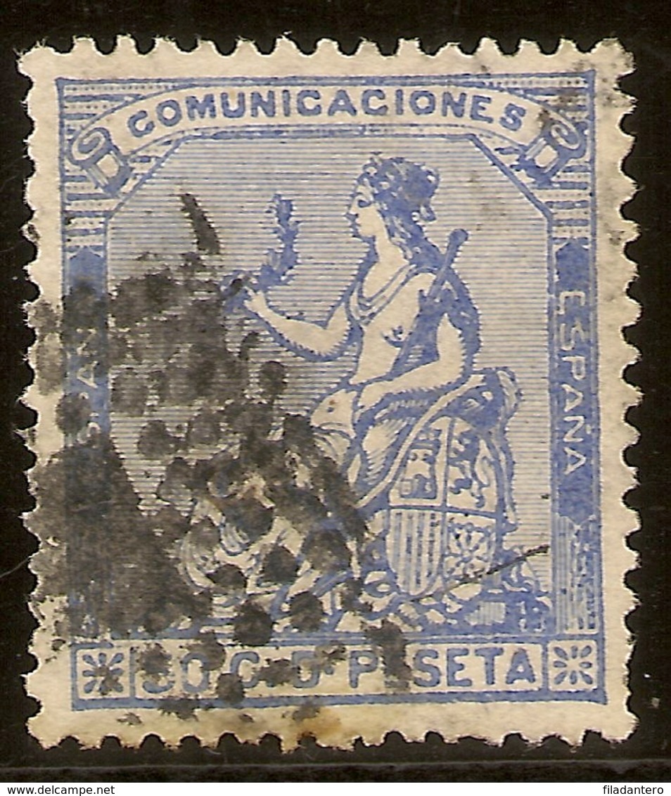 España Edifil 137 (º)  50 Céntimos Ultramar  Alegoría España 1873  NL174 - Unused Stamps