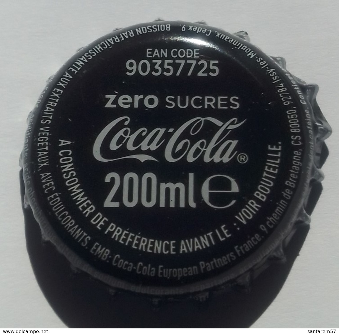 France Capsule Crown Cap Coca Cola Zéro Sucres 200 Ml EAN Code 90357725 - Soda