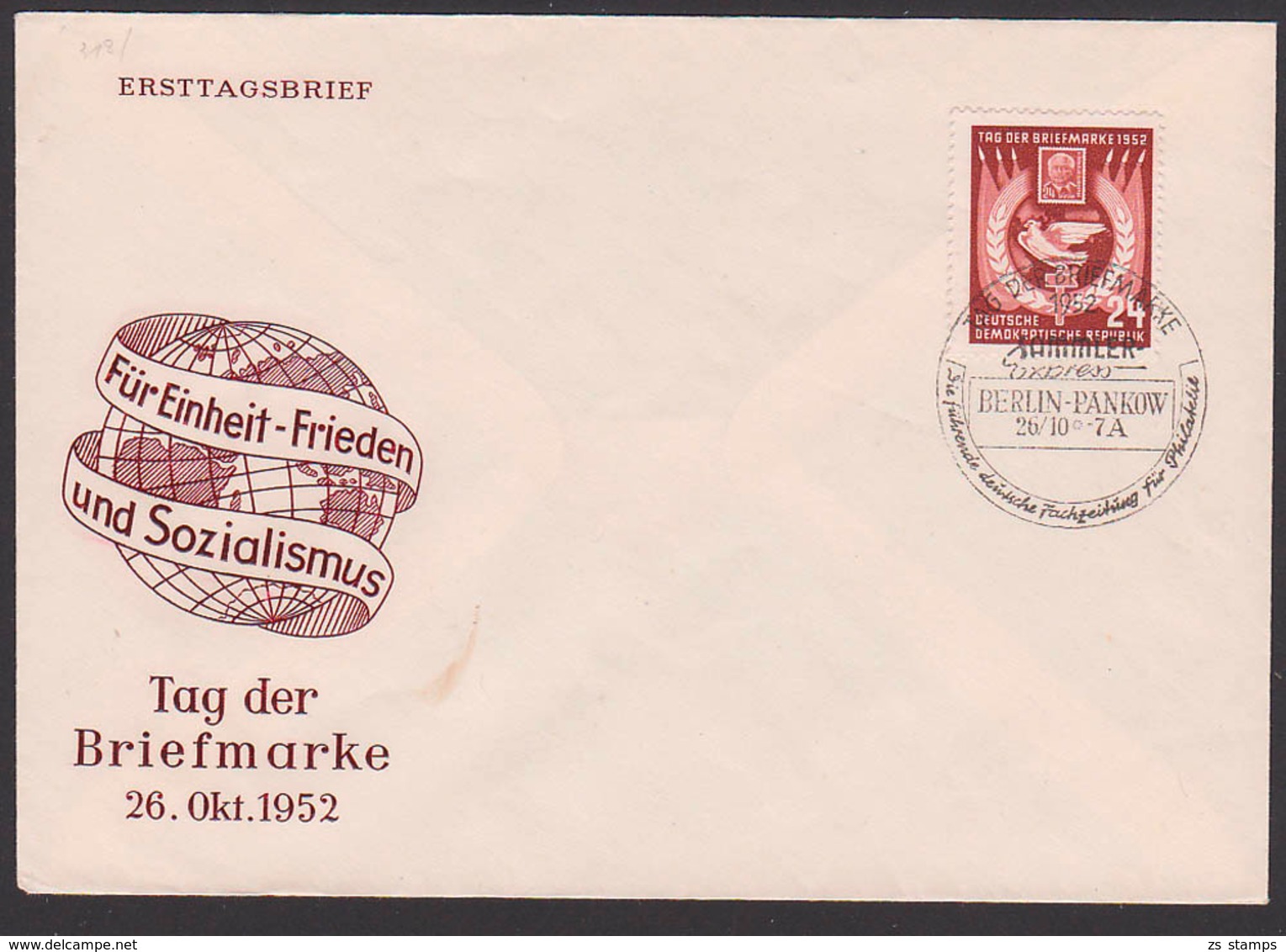 Tag Der Briefmarke 1951 "Für Einheit - Frieden Und Sozialismus" Berlin-Pankow - Sonstige & Ohne Zuordnung