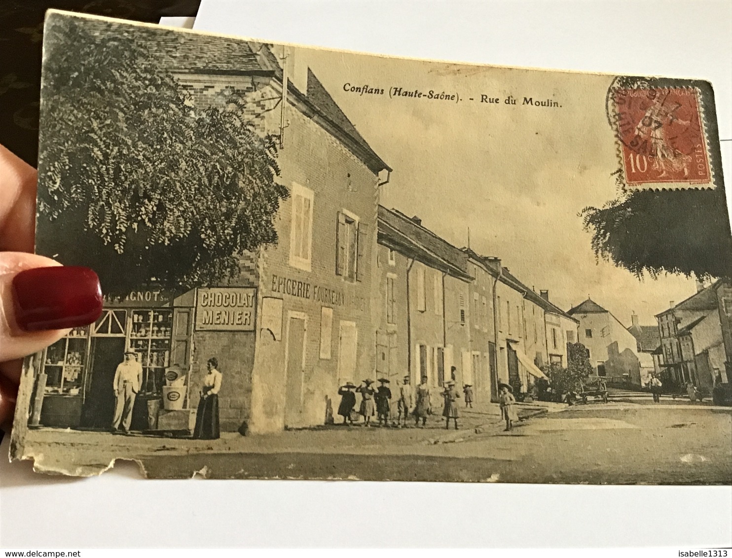 Conflans Rue Du Moulin En L état Décolle Magasin Commerces Chocolat Meunier épicerie Animé - Altri & Non Classificati