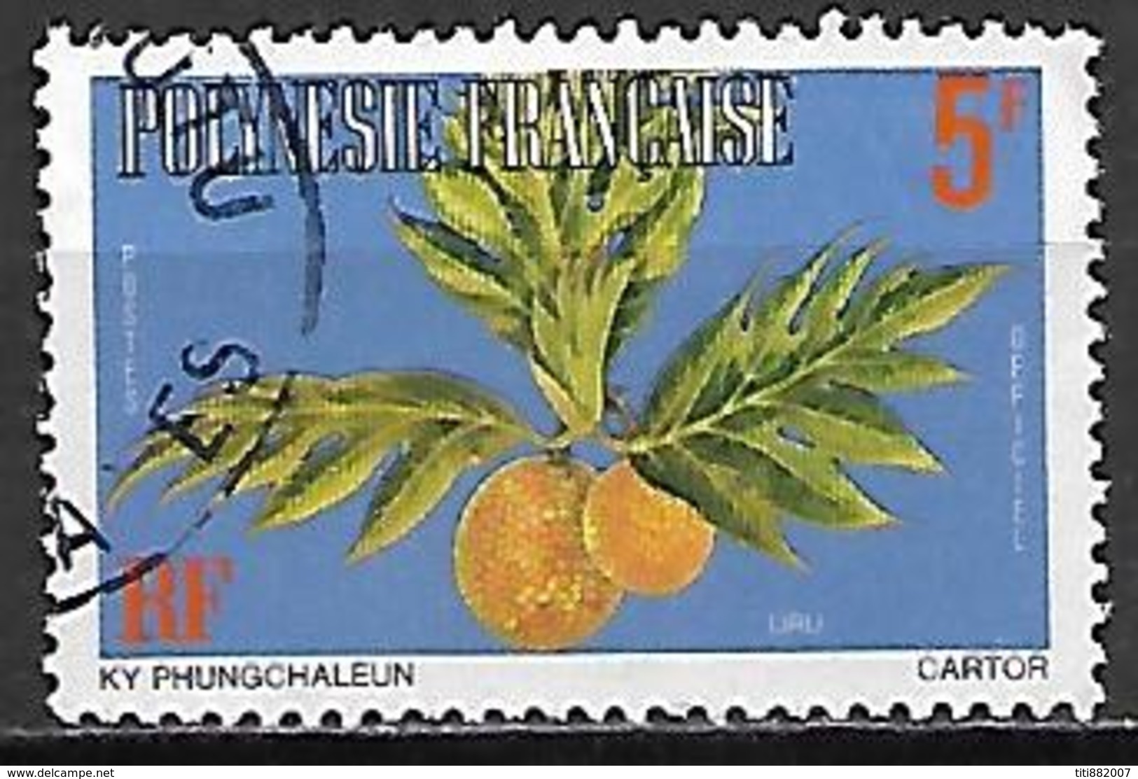 POLYNESIE   -   Service  -   1977 .  Y&T N° 4 Oblitéré .   Fruit  /  Uru. - Dienstzegels