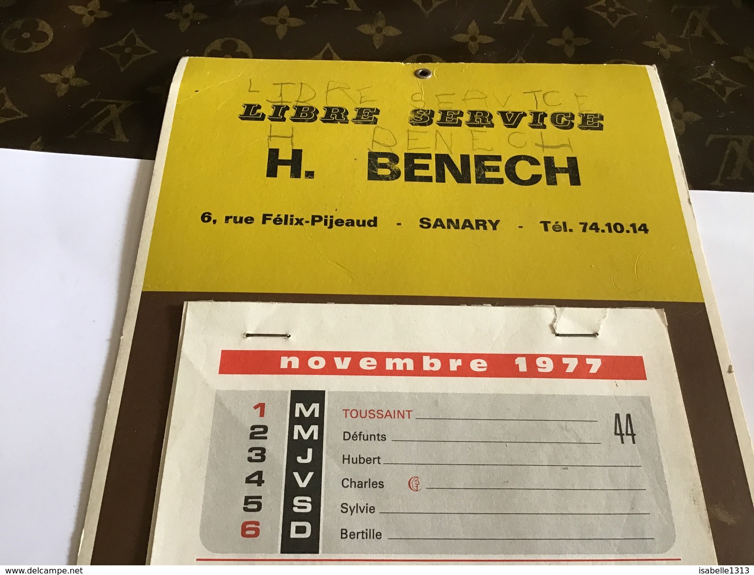 Grand Calendrier Libre-service Sanary En L’état 1977 Deux Pages Novembre Et Décembre - Grand Format : 1981-90