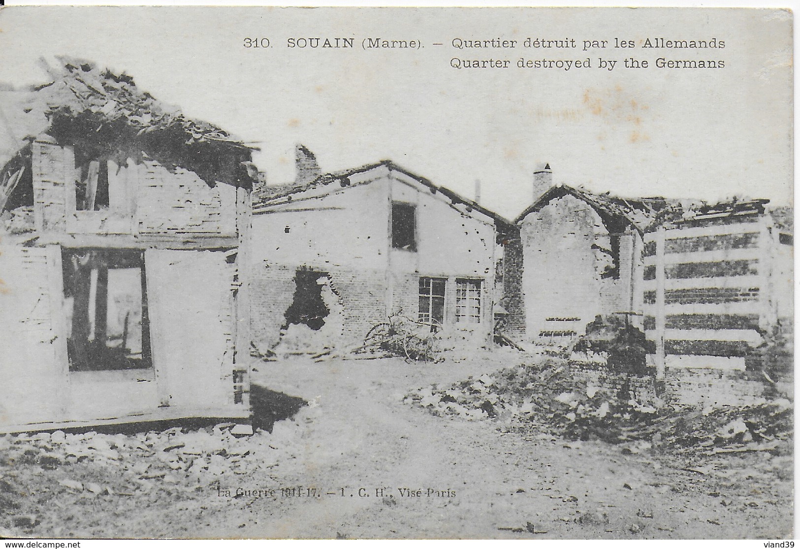 Souain - Guerre 14 - 18 : Quartier Détruit Par Les Allemands  -  JCR 7 - Souain-Perthes-lès-Hurlus