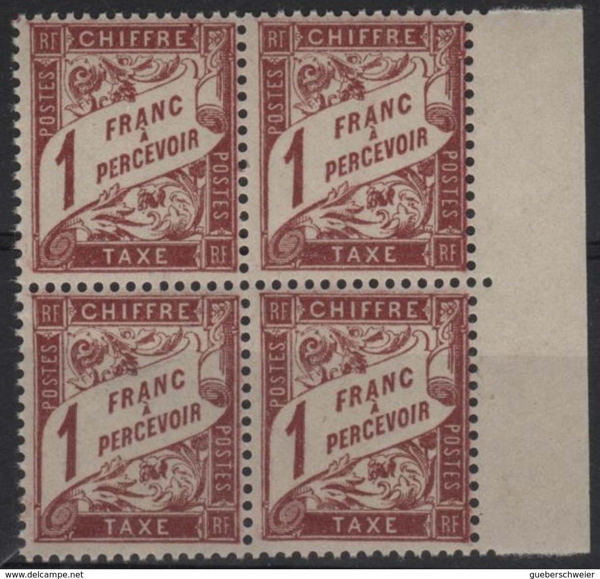 FR/TAX 21 - FRANCE N° 40A Neuf** Bloc De 4 BDF - 1859-1959 Neufs