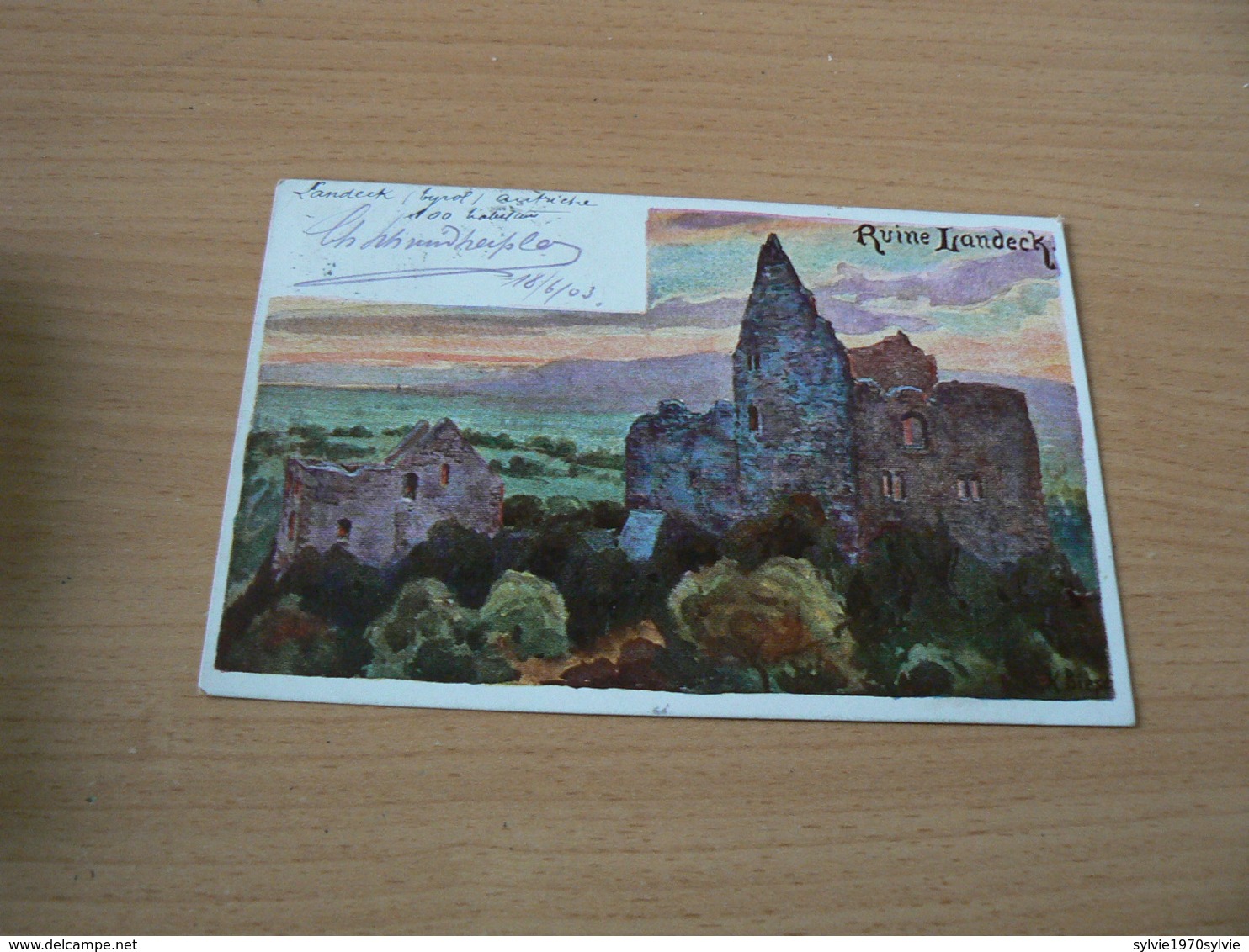 CARTE POSTALE / ALLEMAGNE  3 / RUINE LANDECK VOYAGEE - Altri & Non Classificati