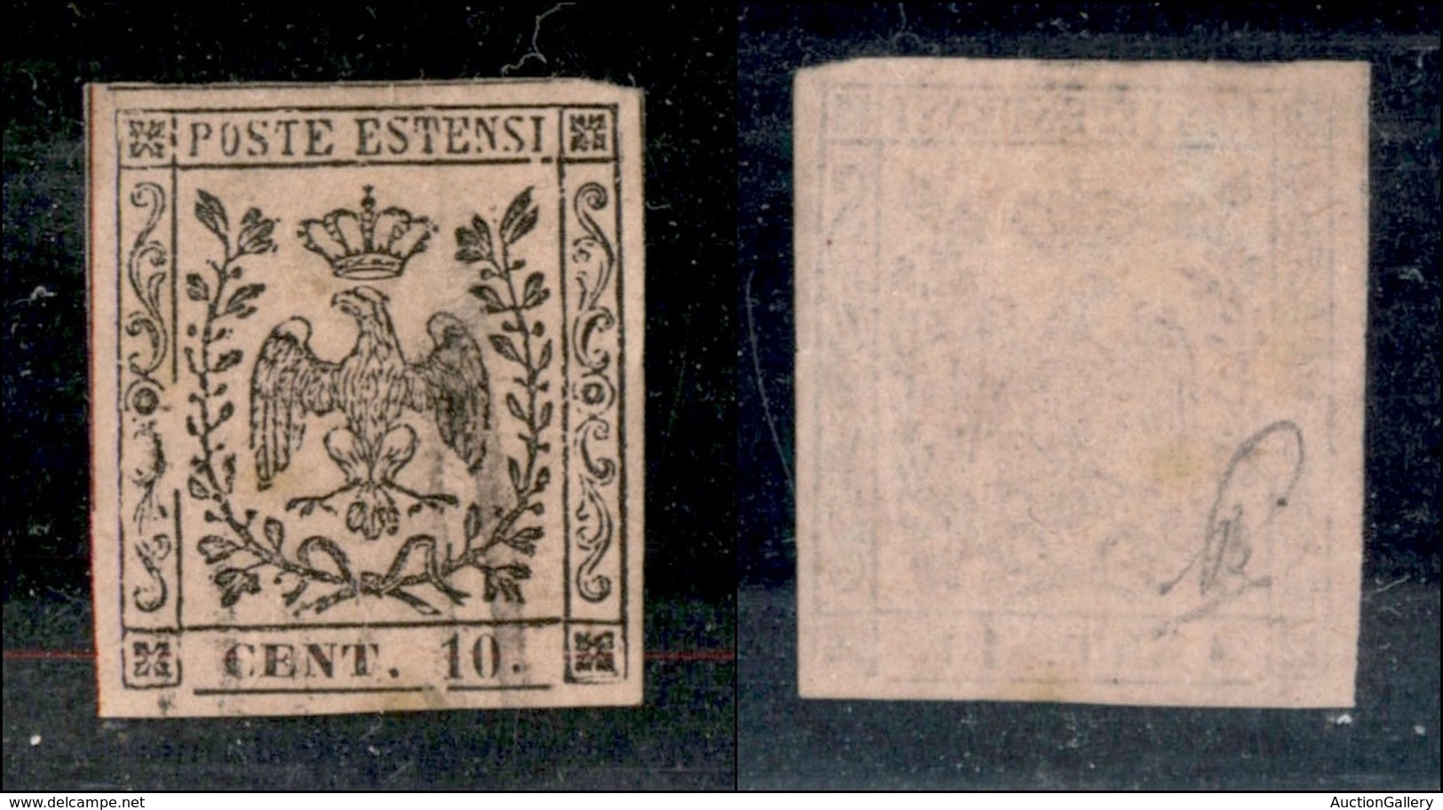 ANTICHI STATI ITALIANI - MODENA - 1852 - 10 Cent (9) Usato (600) - Andere & Zonder Classificatie
