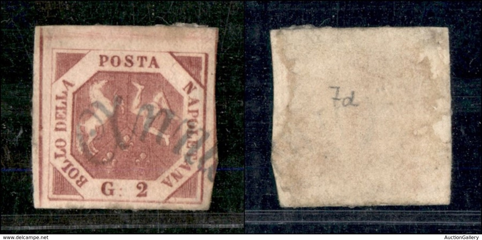 ANTICHI STATI ITALIANI - NAPOLI - 1858 - 2 Grana (7g - Carminio Violaceo) Usato (300) - Altri & Non Classificati