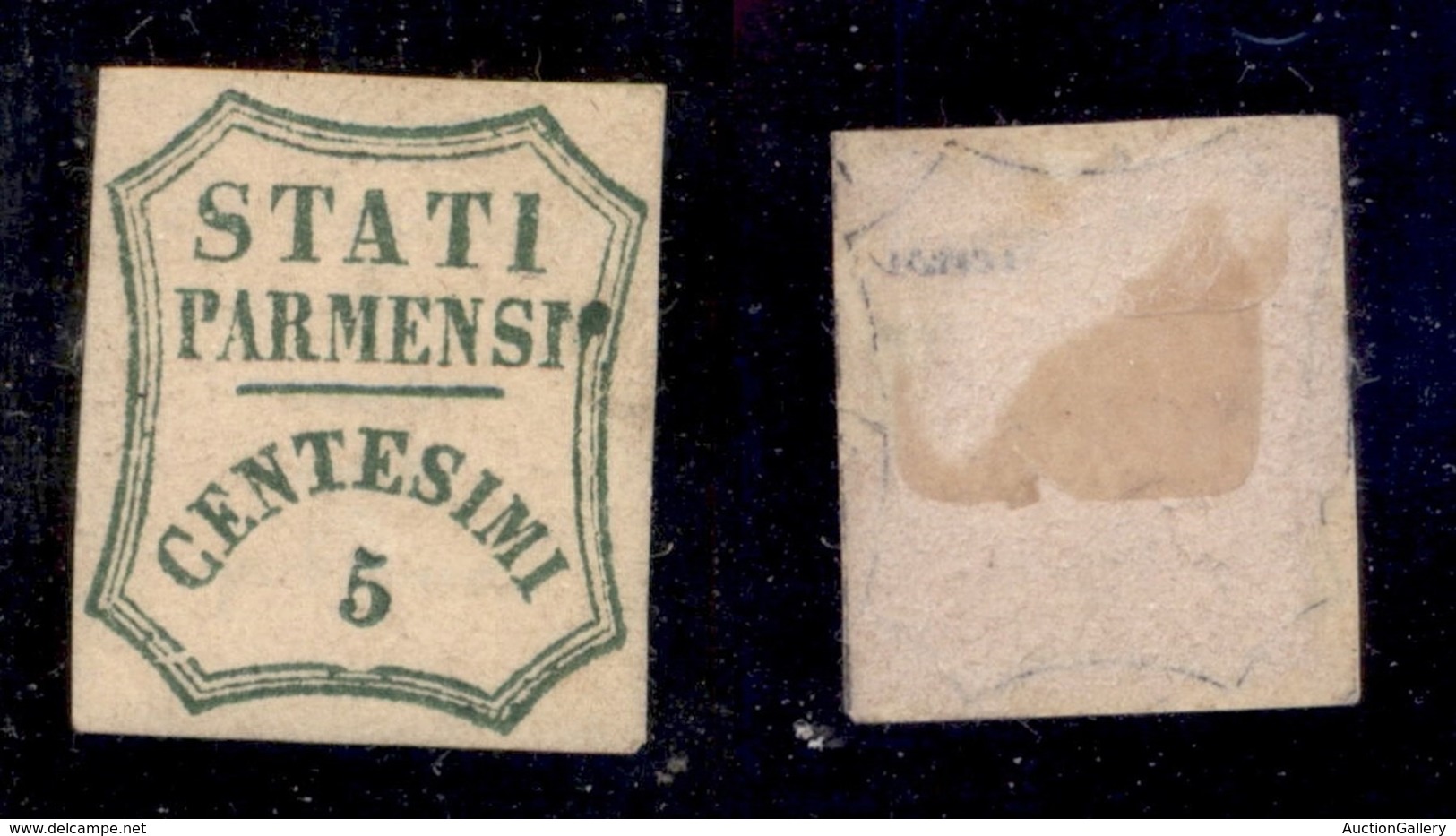 ANTICHI STATI ITALIANI - PARMA - Governo Provvisorio - 1859 - 5 Cent (12) Con Residui Di Carta Al Retro - Senza Gomma (1 - Otros & Sin Clasificación