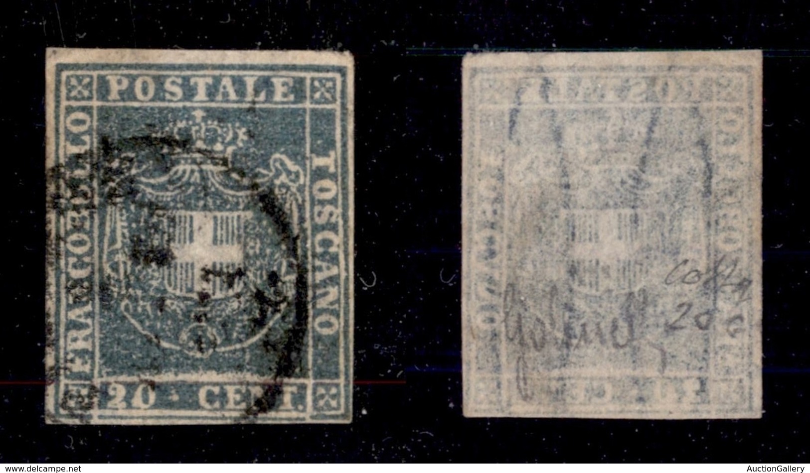 ANTICHI STATI ITALIANI - TOSCANA - 1860 - 20 Cent (20c) - Usato - Colla (550) - Sonstige & Ohne Zuordnung