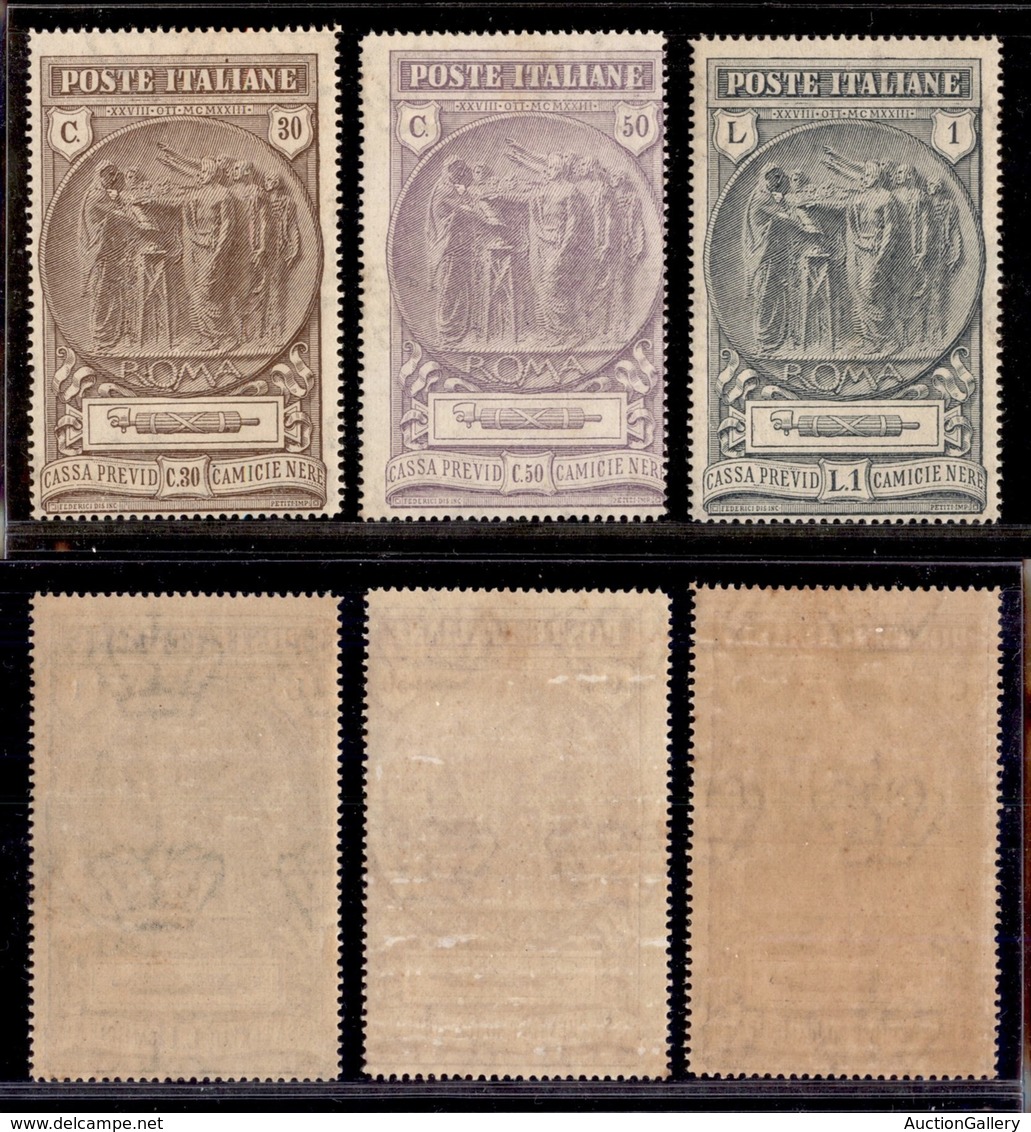 REGNO - POSTA ORDINARIA - 1923 - Camicie Nere (147/149) - Serie Completa - Gomma Integra (300) - Autres & Non Classés