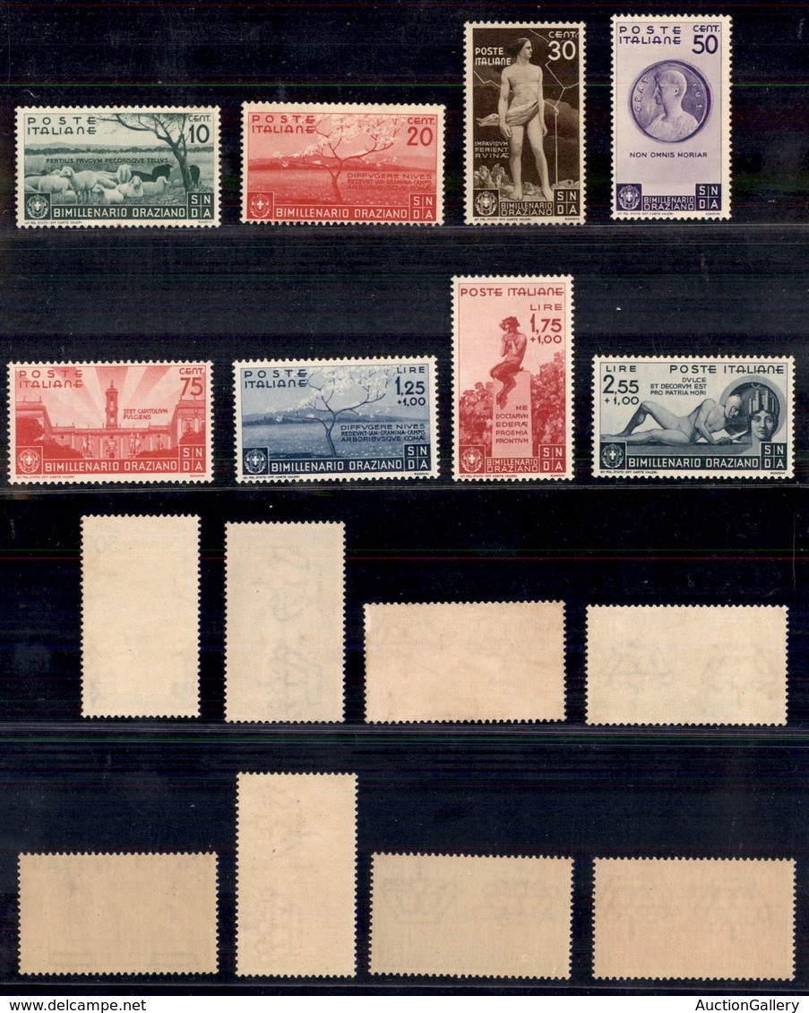 REGNO - POSTA ORDINARIA - 1936 - Orazio (398/405) - Serie Completa - Gomma Integra (425) - Otros & Sin Clasificación