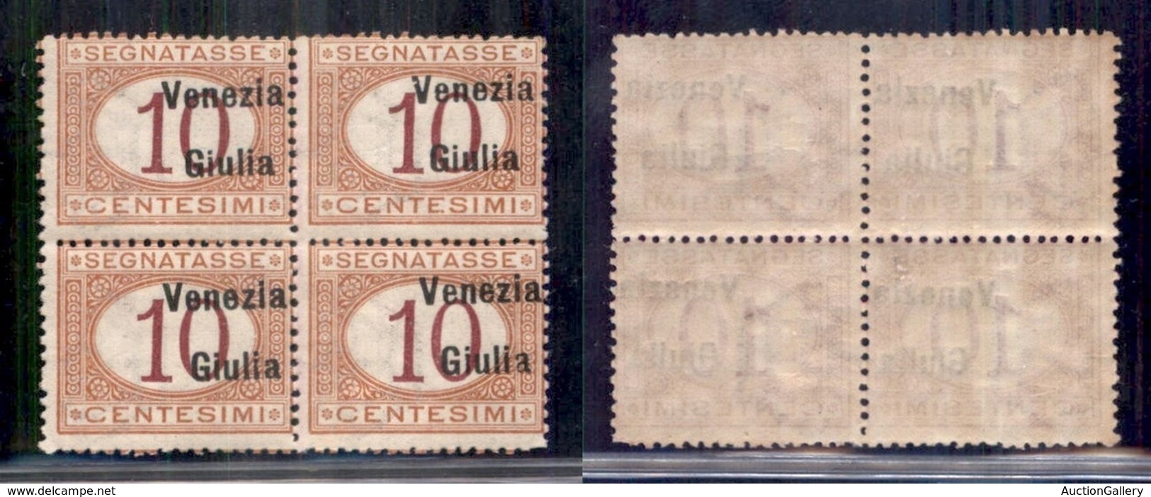 OCCUPAZIONI I GUERRA MONDIALE - VENEZIA GIULIA - 1918 - Quartina Del 10 Cent (2e) Con Soprastampa Spostata A Destra - Go - Sonstige & Ohne Zuordnung