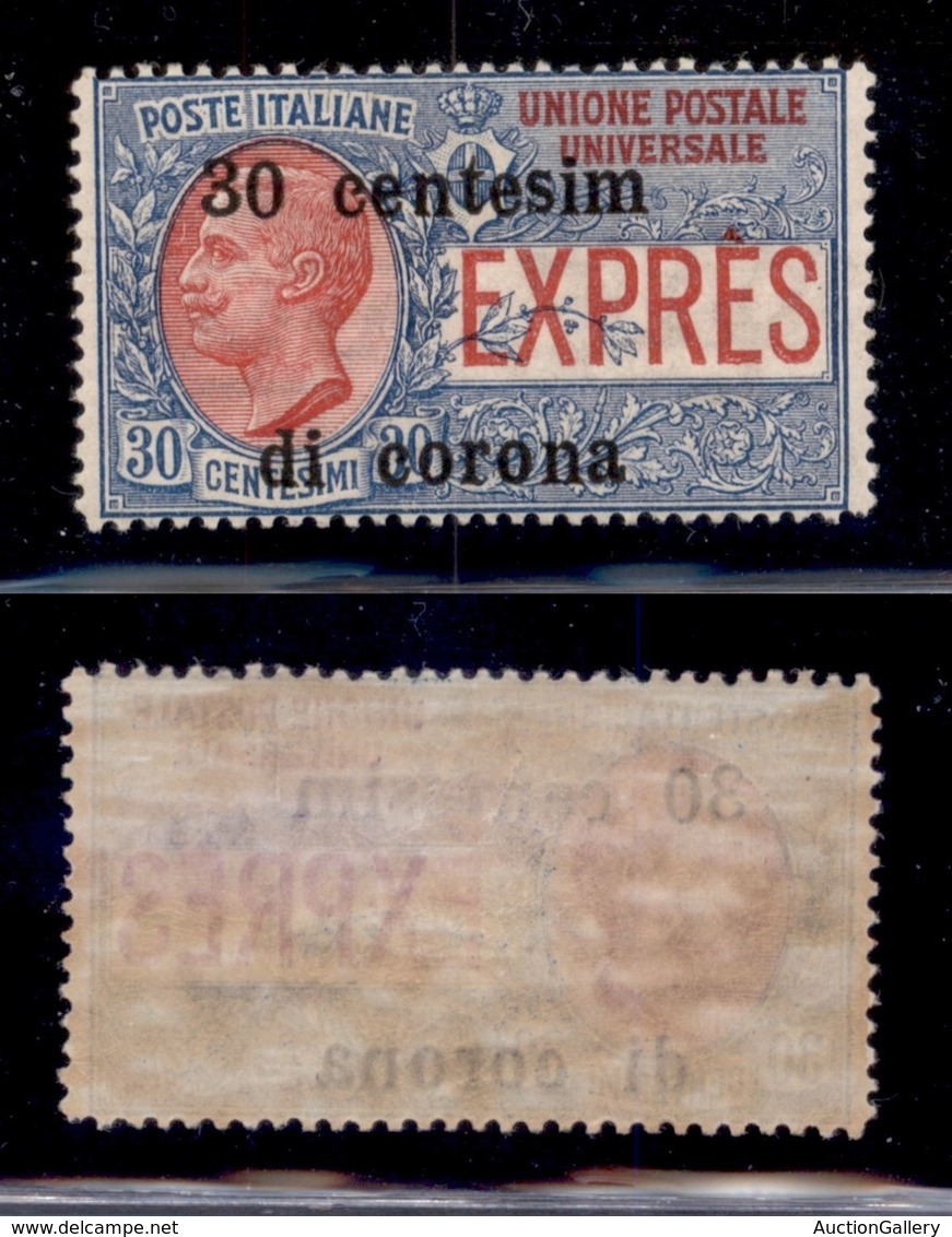 OCCUPAZIONI I GUERRA MONDIALE - TRENTO E TRIESTE - 1919 - 30 Cent Su 30 (2c) - Errore Centesim - Gomma Originale - Sonstige & Ohne Zuordnung