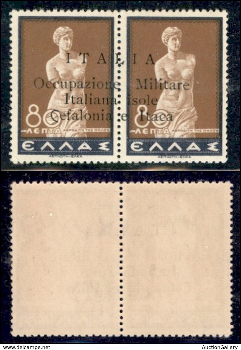 OCCUPAZIONI II GUERRA MONDIALE - CEFALONIA E ITACA - ARGOSTOLI - 1941 - 80 + 80 Lepta (16ua) - C Di Cefalonia Di Caratte - Sonstige & Ohne Zuordnung