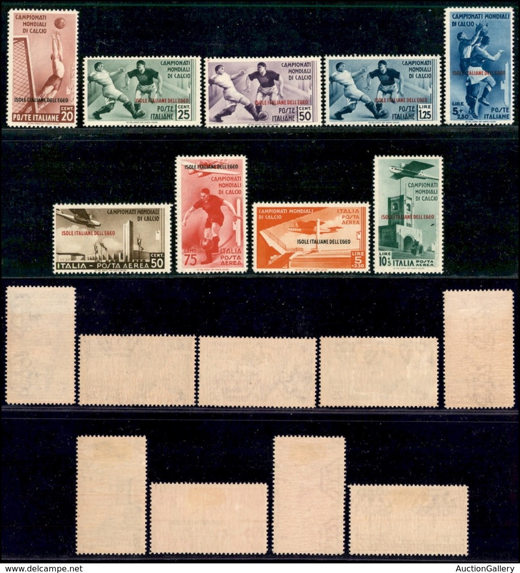 COLONIE - EGEO - EMISSIONI GENERALI - 1934 - Calcio (75/79 + Aerea 34/37) - Emissione Completa (1.040) - Sonstige & Ohne Zuordnung