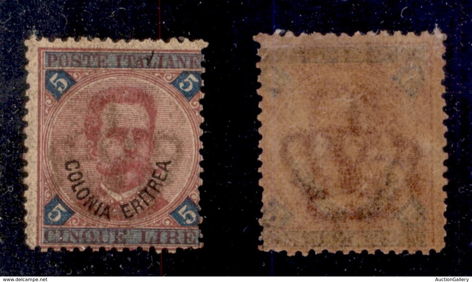 COLONIE - ERITREA - 1893 - 5 Lire (11) - Gomma Integra (1.250) - Sonstige & Ohne Zuordnung