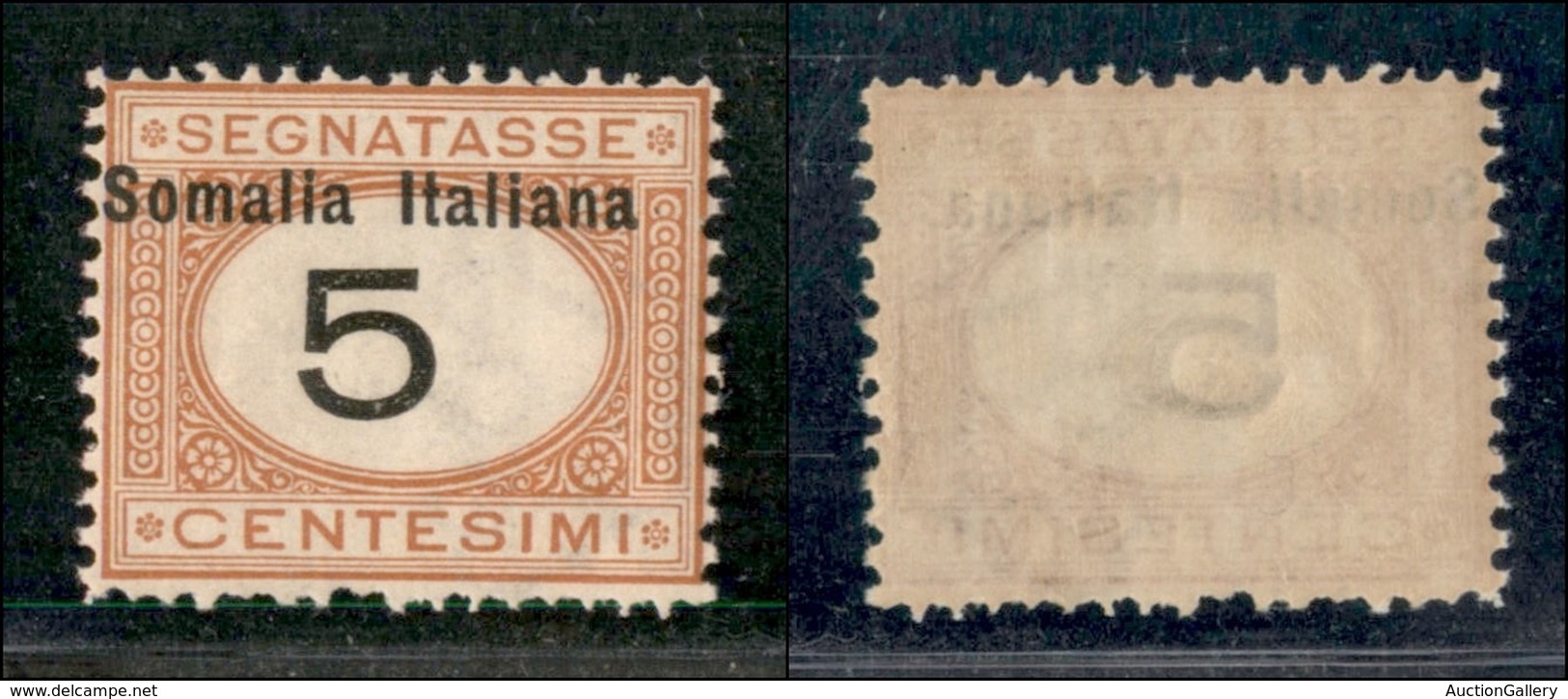 COLONIE - SOMALIA - 1926 - 5 Cent (41b - Segnatasse) Con Soprastampa A Sinistra - Ottimamente Centrato - Gomma Integra - - Autres & Non Classés