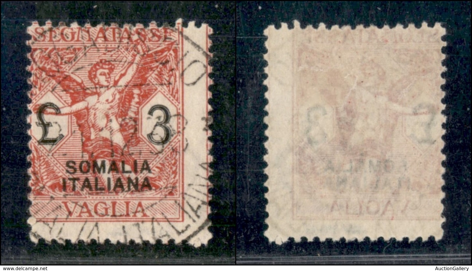 COLONIE - SOMALIA - 1926 - 3 Lire (12 - Segnatass Vaglia) Usato (420) - Sonstige & Ohne Zuordnung