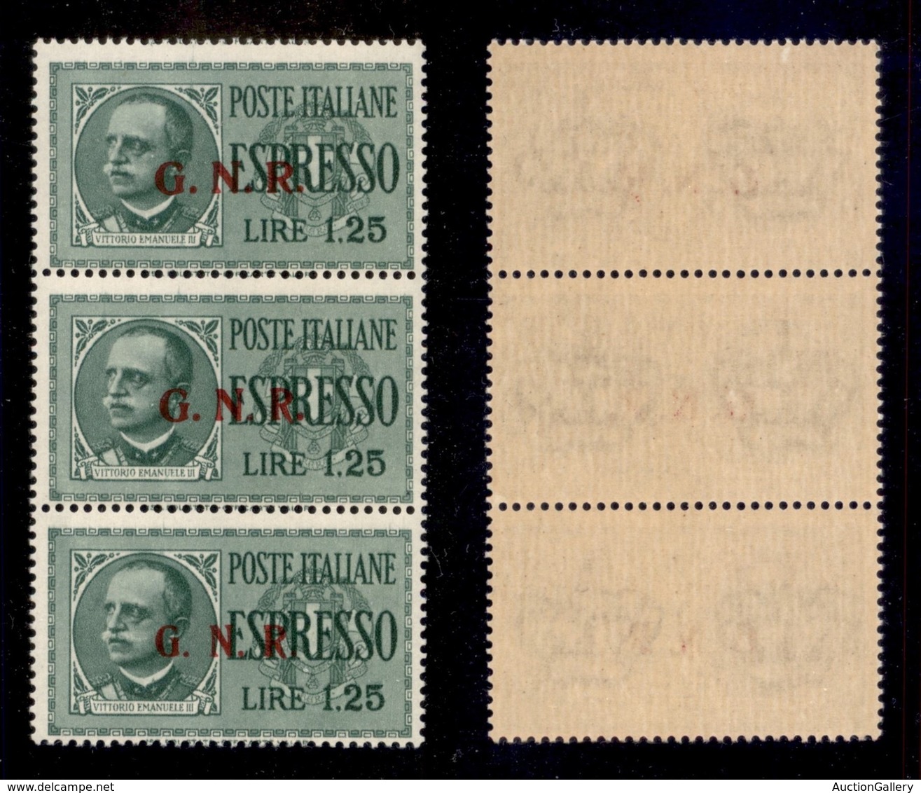 RSI - G.N.R. BRESCIA - 1943 - Trittico Del 1,25 Lire (19/II + 19/IIa + 19/III) - Gomma Integra (1.200) - Otros & Sin Clasificación