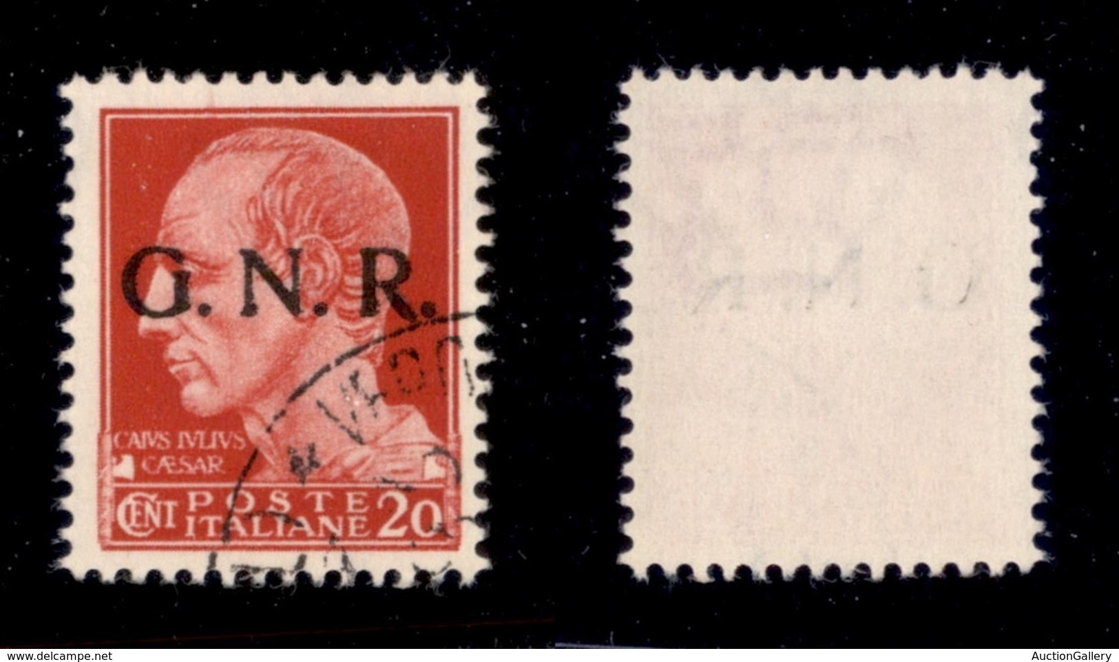 RSI - G.N.R. VERONA - 1944 - 20 Cent (473) - Punto Grosso Dopo R - Verona (Titolare) - Non Catalogato - Cert. AG - Usato - Otros & Sin Clasificación