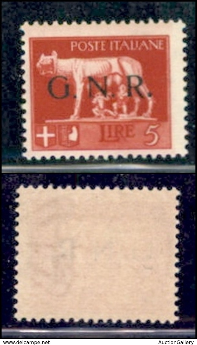 RSI - G.N.R. VERONA - 1944 - 5 Lire (485 Errore Iaac) Con Punto Grosso Dopo R - Gomma Integra - Non Catalogato - Cert. A - Otros & Sin Clasificación