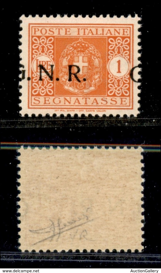 RSI - G.N.R. VERONA - 1944 - 1 Lira (55 D) - G A Cavallo - Gomma Integra - Punto Piccolo Dopo R (errore Dgc) - Non Catal - Sonstige & Ohne Zuordnung