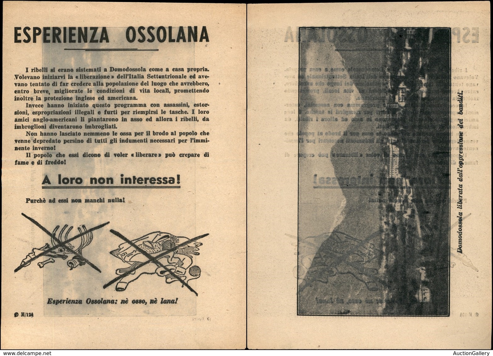 RSI - PROPAGANDA RSI - 1944 - Esperienza Ossolana - Volantino Fronte Retro Di Propaganda - Sonstige & Ohne Zuordnung