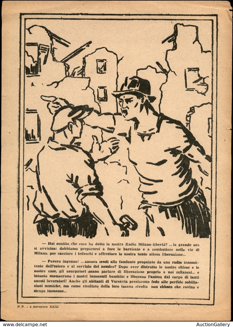 RSI - PROPAGANDA RSI - Hai Sentito.....la Nostra Radio Milano-libertà - Volantino Di Propaganda 4.11.44 - Sonstige & Ohne Zuordnung