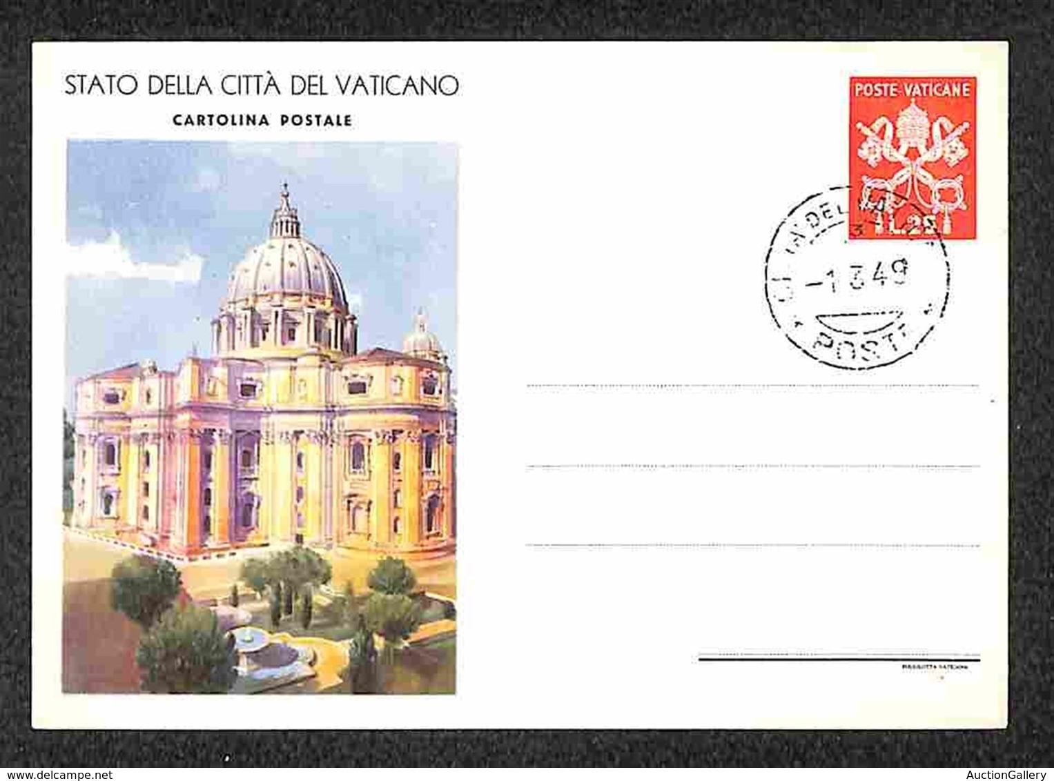 VATICANO - Intero Postale Da 25 Lire (9/1) Con Annullo FDC Del 1.3.49 (600) - Otros & Sin Clasificación