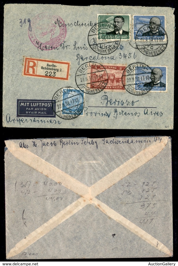 EUROPA - GERMANIA - 1938 (22 Agosto) - Amerika Sud Amerika - Aerogramma Raccomandato Da Berlino A Buenos Aires - Sonstige & Ohne Zuordnung