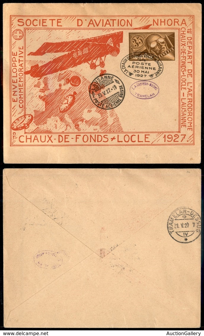 EUROPA - SVIZZERA - AEROGRAMMI - 1927 (30 Maggio) - Chaux De Fonds Locle - Busta Postale Speciale Del Volo - Sonstige & Ohne Zuordnung