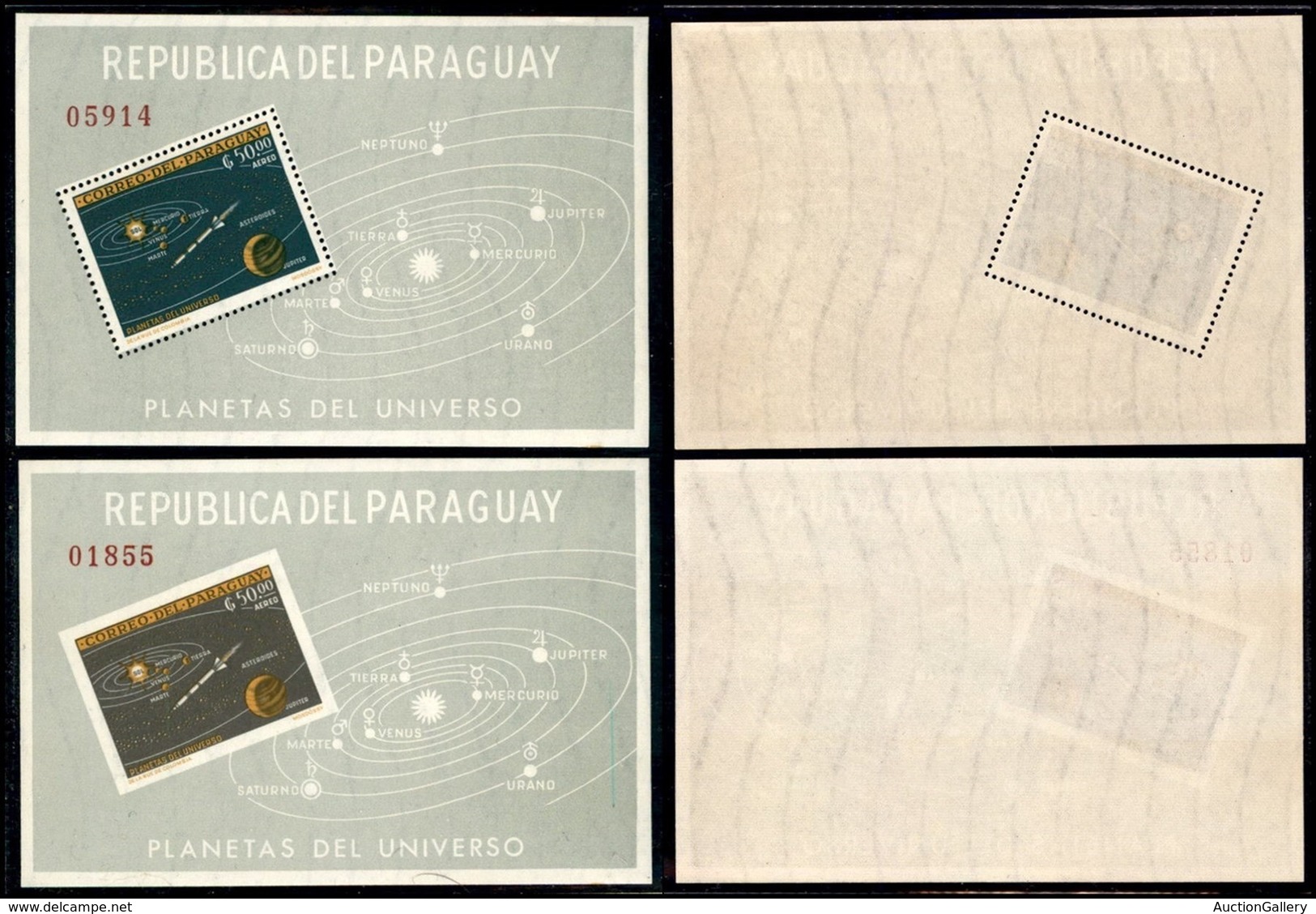 OLTREMARE - PARAGUAY - 1962 - Foglietto Pianeti (Block 32/33) - Gomma Integra - Sonstige & Ohne Zuordnung