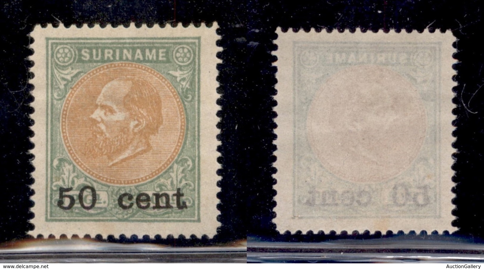 OLTREMARE - SURINAME - 1900 - 50 Cent Su 2,50 G Guglielmo III (46) - Sempre Senza Gomma (200) - Andere & Zonder Classificatie