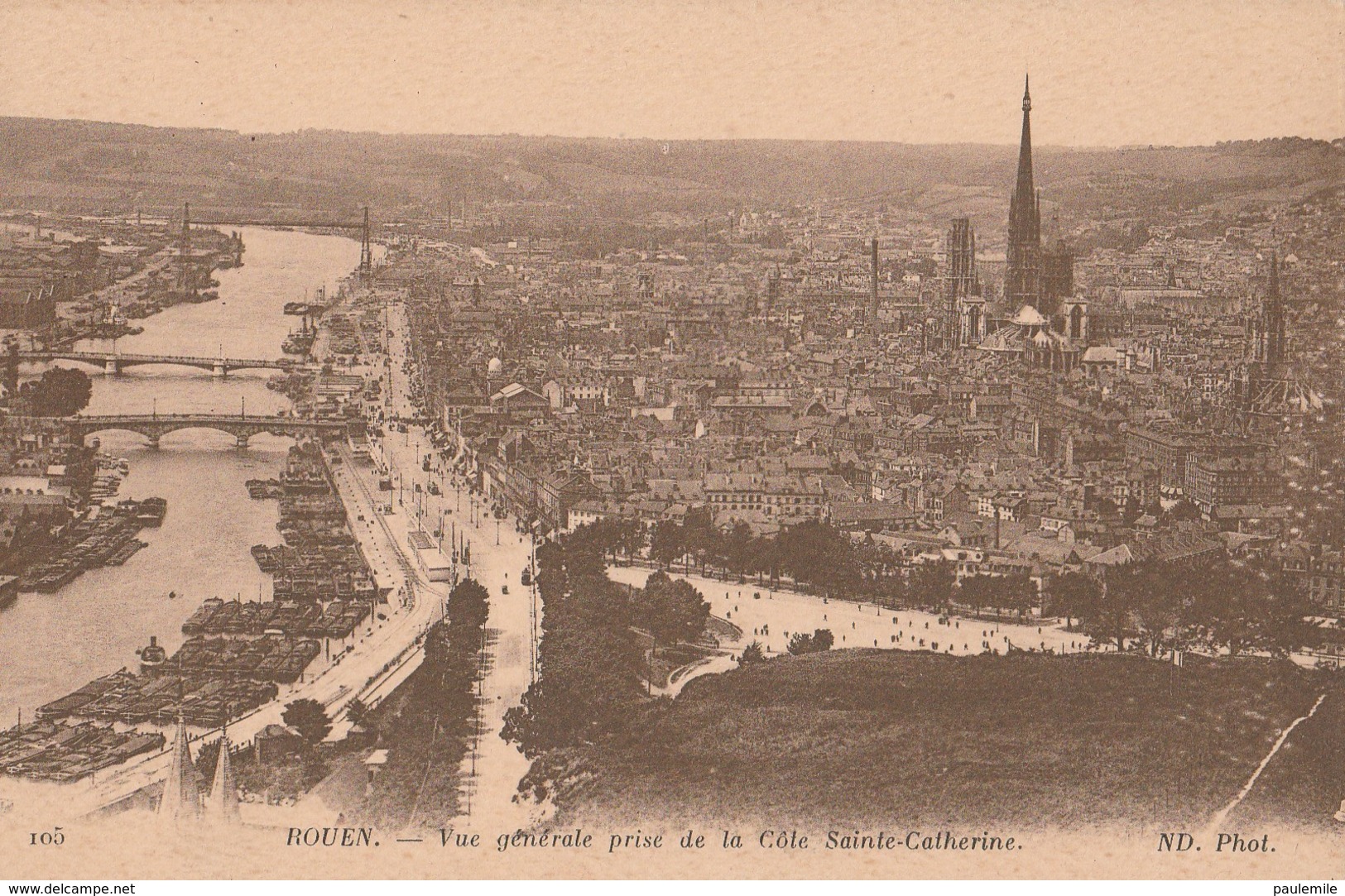 CPA -- 76     SM40        ROUEN  VUE GENERALE DE LA COTE SAINTE CATHERINE - Rouen