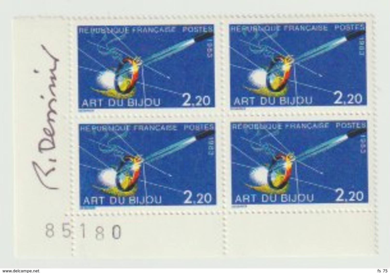 FRANCE - N°2286 - 2F20 - ART DU BIJOU - BLOC DE 4 - SIGNE DESSIRIER - Unused Stamps