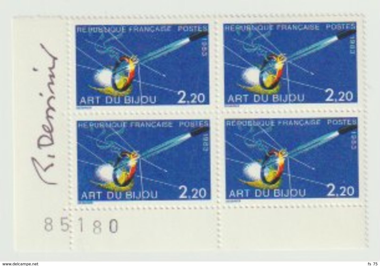 FRANCE - N°2286 - 2F20 - ART DU BIJOU - BLOC DE 4 - SIGNE DESSIRIER - Ungebraucht