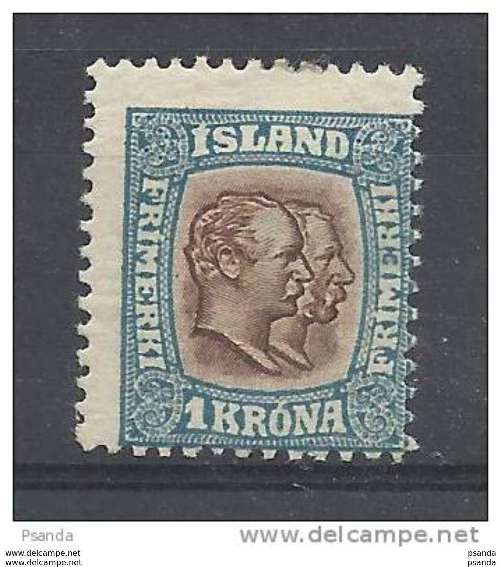 1907  Iceland    Mino   60  MLH* - Unused Stamps