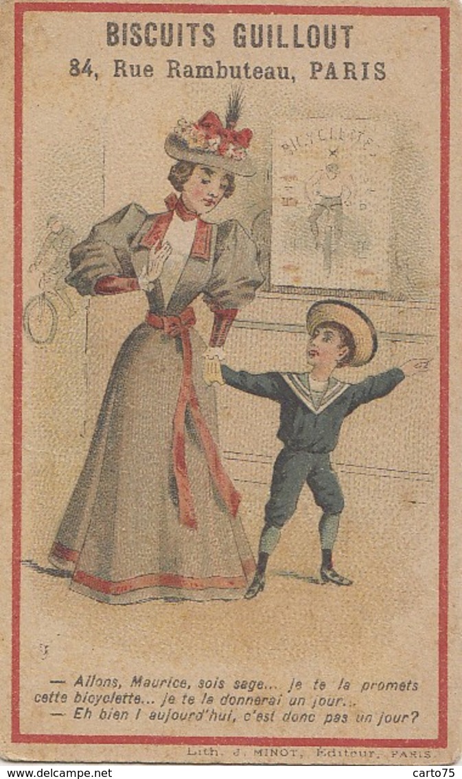 Commerce - Magasins - Biscuits Guillout 84 Rue Rambuteau Paris - Enfants - Bicyclette - Femme Mode - Negozi