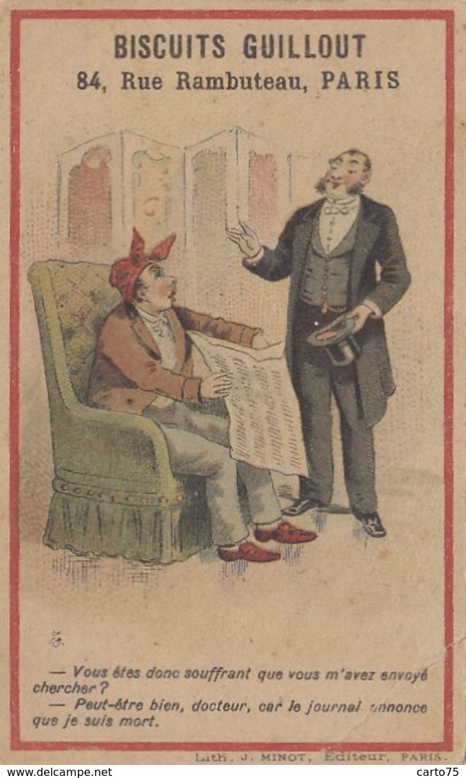 Commerce - Magasins - Biscuits Guillout 84 Rue Rambuteau Paris - Médecine Journal - Mort - Winkels