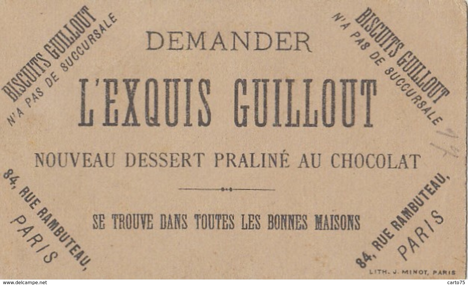 Commerce - Magasins - Biscuits Guillout 84 Rue Rambuteau Paris - Enfants Monocle Optique - Oeil - Negozi