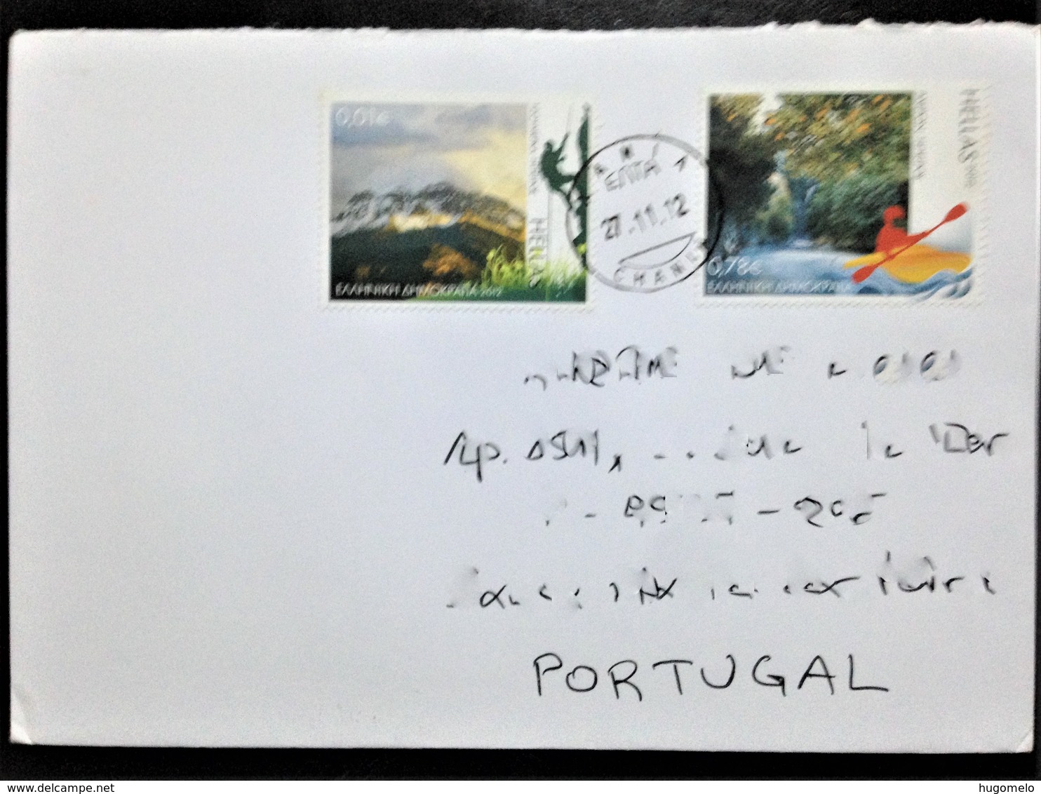 Greece, Circulated Cover To Portugal, "Tourism", "Sports", 2012 - Cartas & Documentos