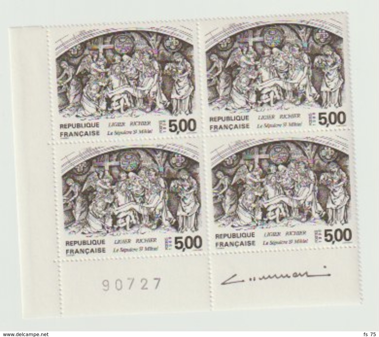 FRANCE - N°2553 - 5F - SEPULCRE DE ST MIHIEL - BLOC DE 4 - SIGNE ALBUISSON - Unused Stamps