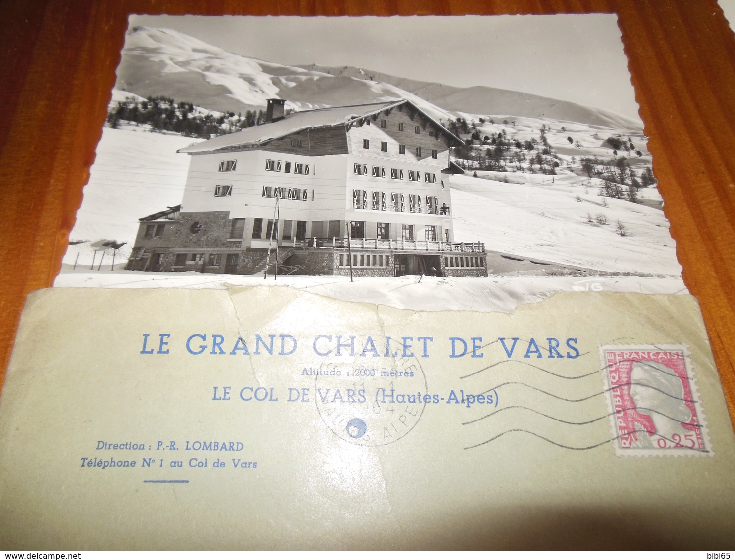 LE GRAND CHALET DE VARS DIRECTION LOMBARD CARTE POSTALE ET ENVELOPPE 1964 - Other & Unclassified