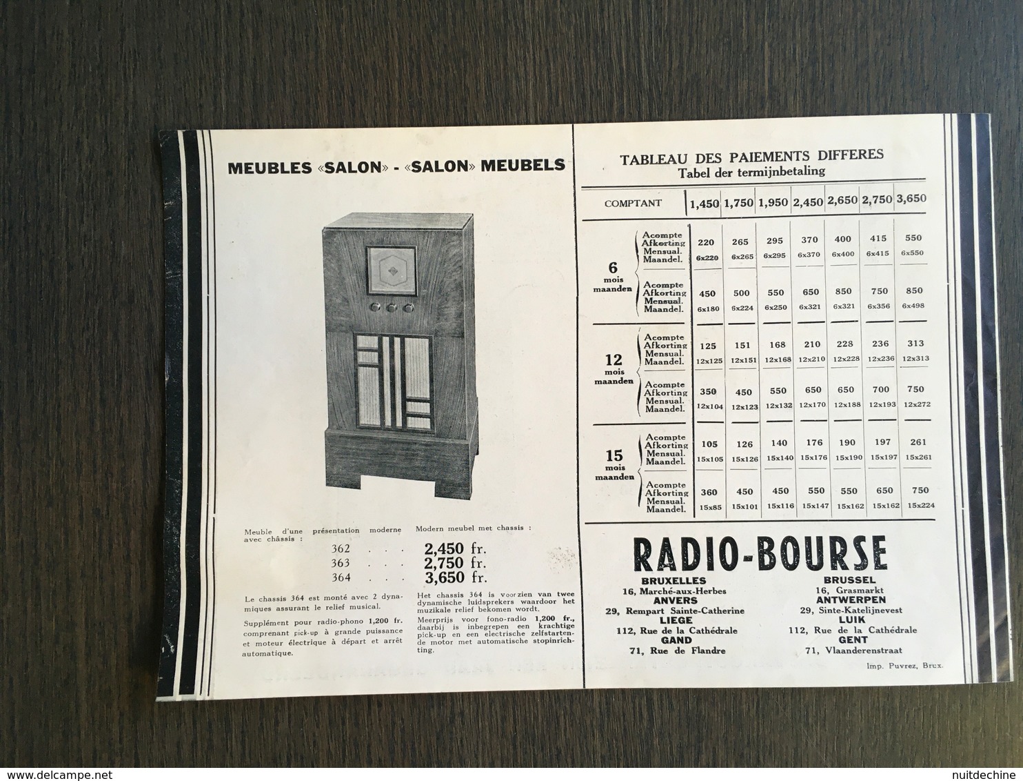 Catalogue Publicitaire Radio Rexola Récepteur Série 36 T.S.F. - Pubblicitari